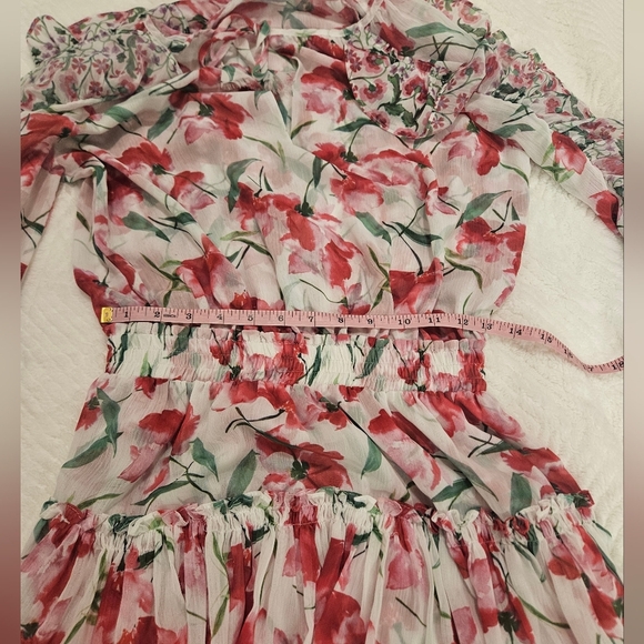 Misa Los Angeles Eliza Tiered Ruffle Chiffon Mini Dress Size S - Picture 12 of 16